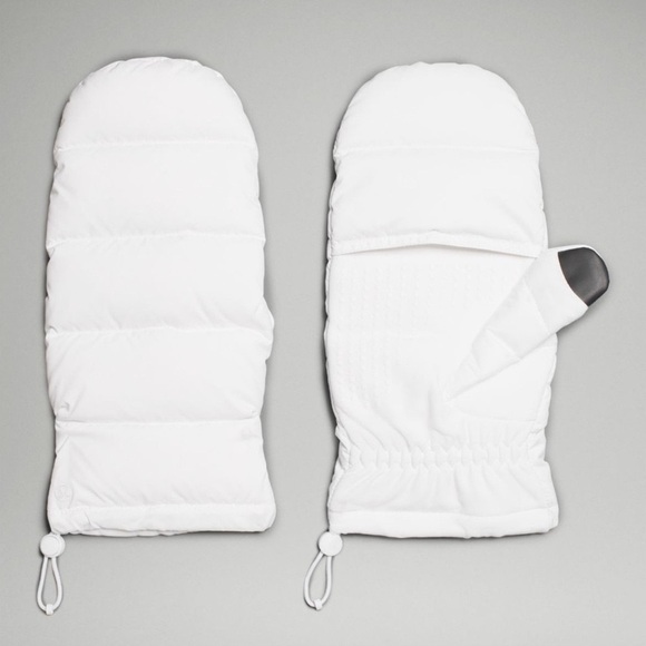 lululemon athletica Accessories - Lululemon Wunder Puff Mittens White Unisex Large XL NWT